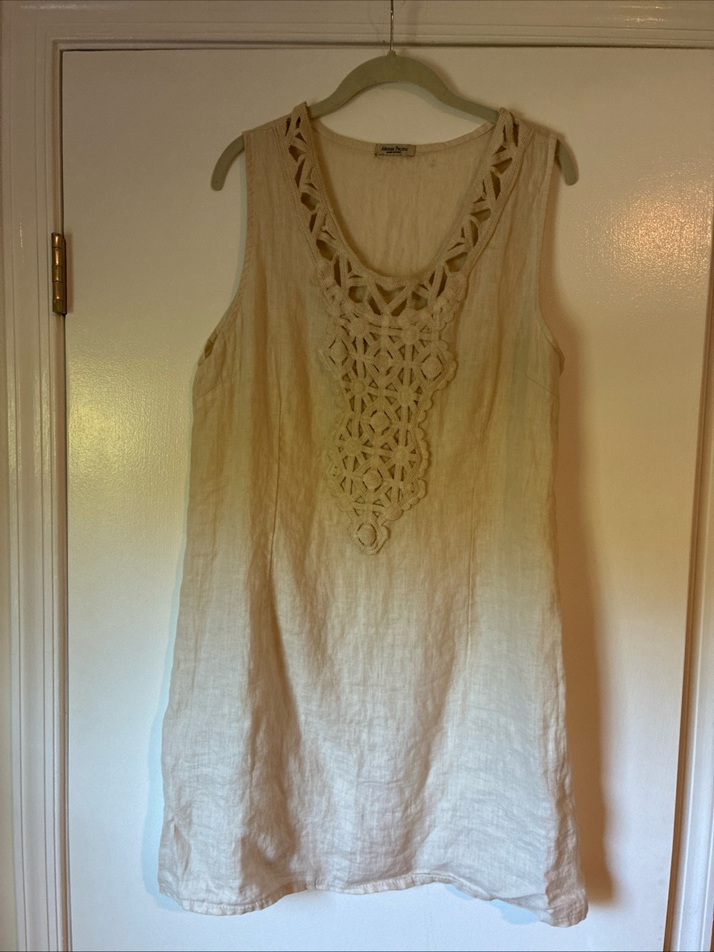 Alessia Pacini size L sleeveless natural linen dress